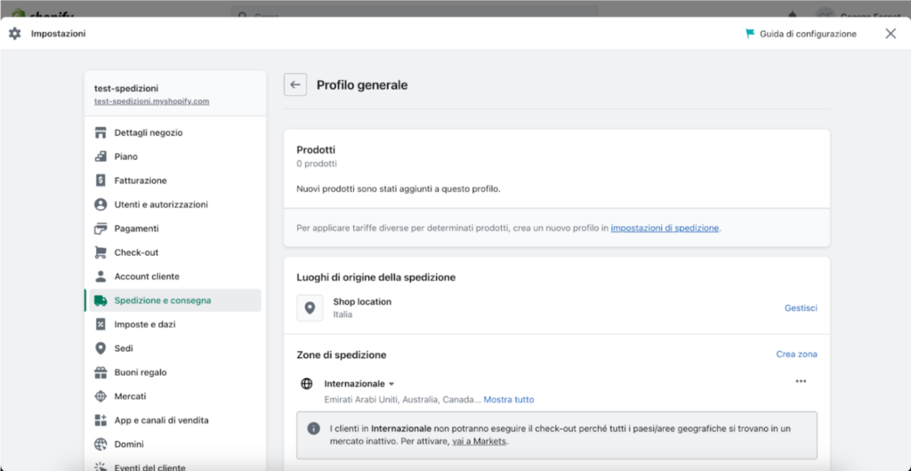 Spedizioni Shopify guida completa